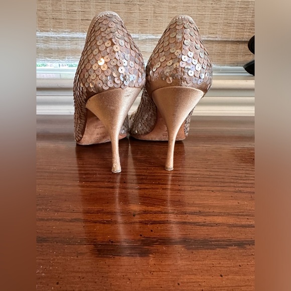 PRADA sequin peep toe neutral pumps - Picture 4 of 8
